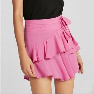 Brand New Express Pink Ruffle Skirt